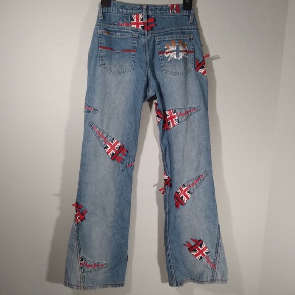 Pepe Jeans 31st ANNIVERSARY London Union Jack British Flag FLARED JEANS 25x29 - Picture 3 of 16